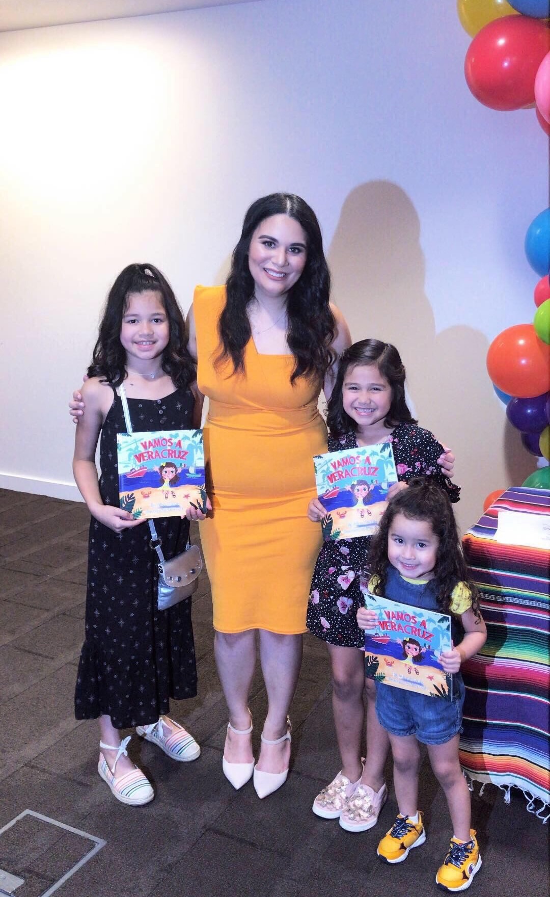 Alice with children at book launch